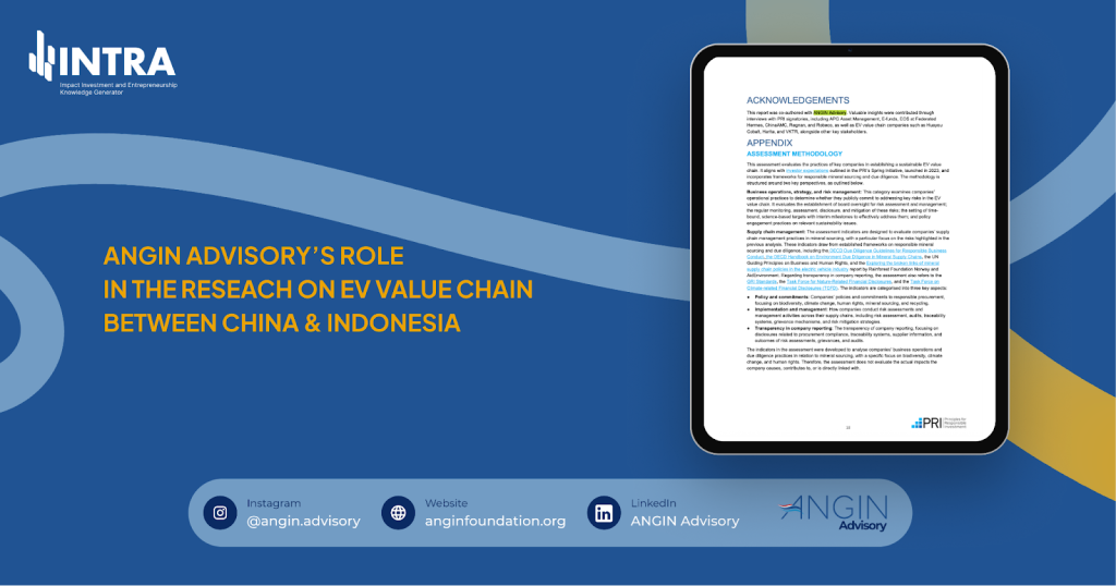 Acknowledgement for ANGIN Advisory in the report about EV Value Chain between China & Indonesia